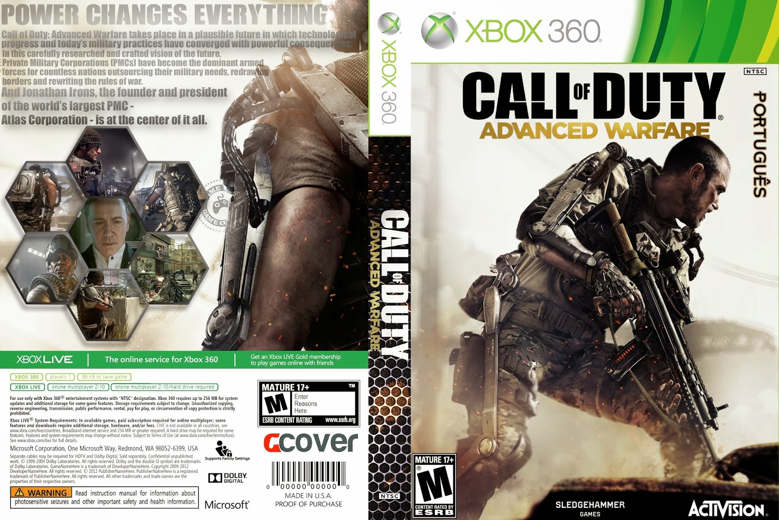 Resultado de imagem para Call of Duty: Advanced Warfare xbox 360 covers